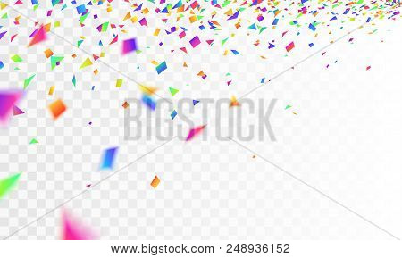 Stock Vector Illustration Realistic Defocused Colorful, Multicolor Confetti, Glitters Isolated On A 