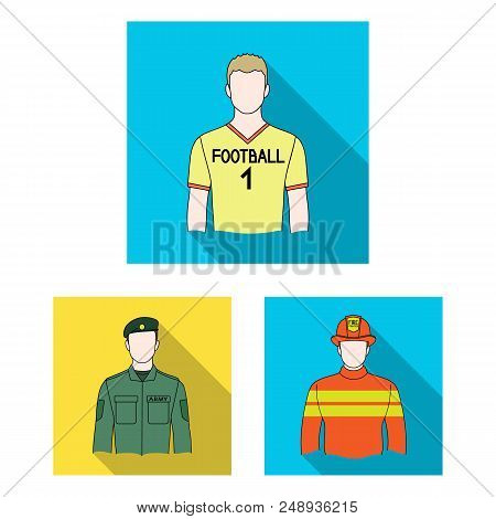 People Of Different Professions Flat Icons In Set Collection For Design. Worker And Specialist Vecto