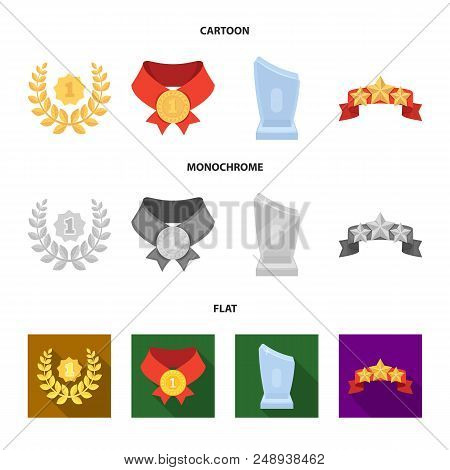 Winner For The First Place In The Competition, A Crystal Prize, A Ribbon With The Stars, A Medal On 