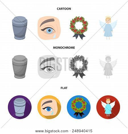 The Urn With The Ashes Of The Deceased, The Tears Of Sorrow For The Deceased At The Funeral, The Mou