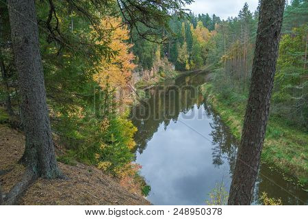 Red Cliffs In City Masalaca, Latvia.