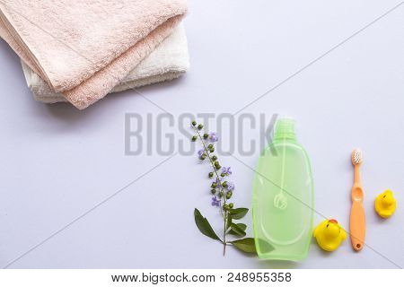 Toothbrush Bath Towel And Liquid Soap For Baby Bath Helps Complete Skin Nourishment For Smoother And