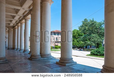 Vicenza, Italy - May 9, 2011: The Portico Of  The Chiericati Palace By The Architect Andrea Palladio