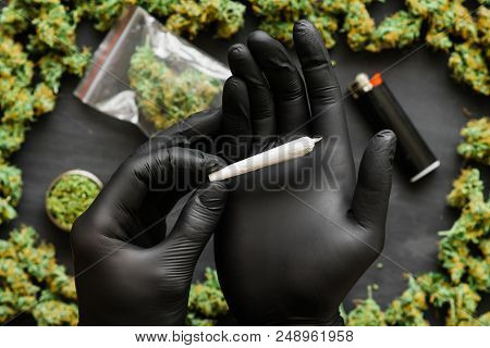 Grinder A Lot Ofx Marijuana, Fresh Buds Of Cannabis Many Weed. Copy Spase Copy-space