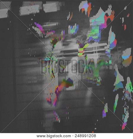 Stock Vector Illustration. Glitch Style Computer Screen Error Templates. Digital Pixel Noise Abstrac