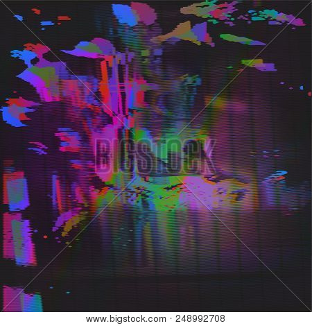 Stock Vector Illustration. Glitch Style Computer Screen Error Templates. Digital Pixel Noise Abstrac
