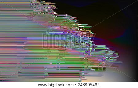 Stock Vector Illustration. Glitch Style Computer Screen Error Templates. Digital Pixel Noise Abstrac