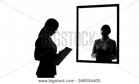 Business Lady Making Notes, Too Overworked To Notice Life Passing By, Careerist