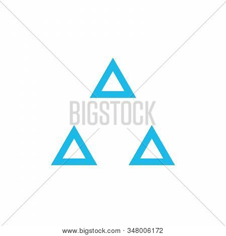 Geometrical Triangle Or Arrow In Three Parts Logo Design. Technology Business Identity Concept. Crea