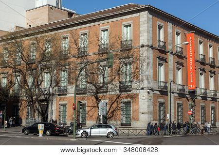 Madrid, Spain - January 22, 2018: Thyssen Bornemisza Museum In City Of Madrid, Spain