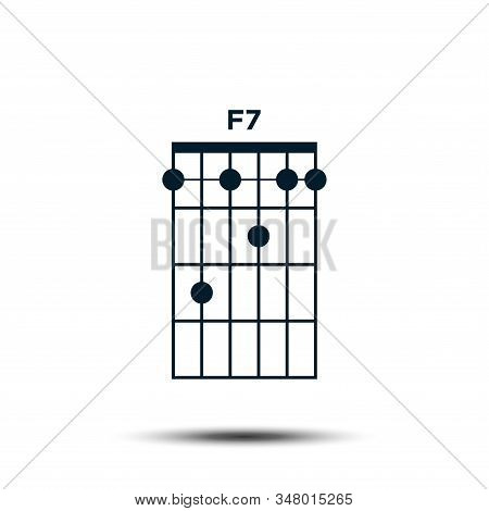 F7, Basic Guitar Chord Chart Icon Vector Template