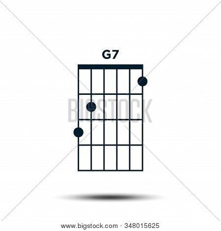 G7, Basic Guitar Chord Chart Icon Vector Template