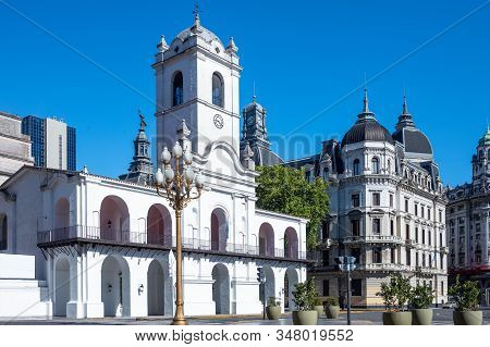 Buenos Aires, Argentina - January 20, 2018: The  Capilbo, Historical Public Buildin In The City Cent