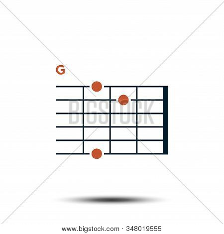 G, Basic Guitar Chord Chart Icon Vector Template