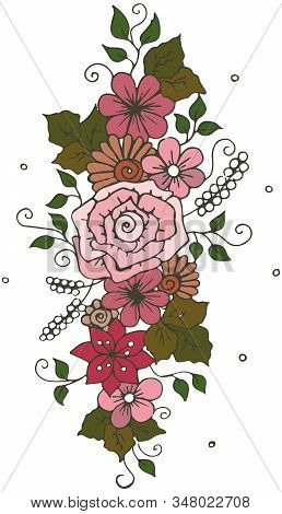Bunch Of Flowers And Rose Vector Image