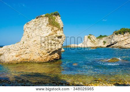 Islands Off The Black Sea Coast At Kilimli Bay, Near Agva, Sile, In North West Turkey