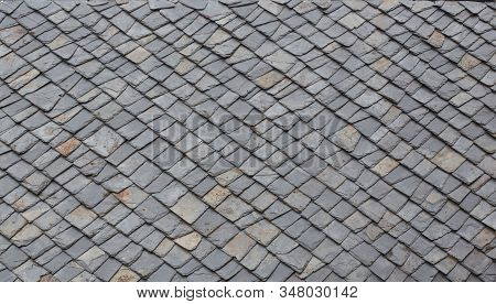Close Up Of Stone Tiles On Traditional Shingles Roof In Mokra Gora In Serbia