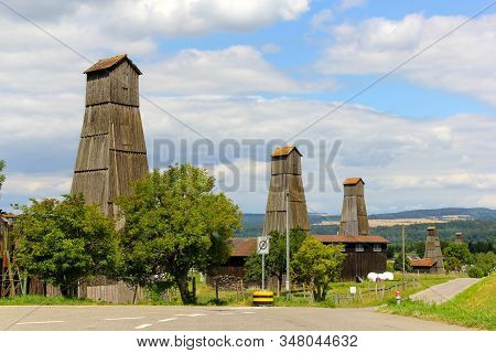 Vintage Derricks In Bad Zurzach, Which Were Used For Salt Drilling In 1910s.  As A Result, No Salt W