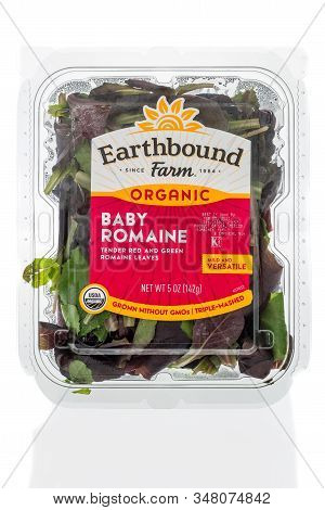 Winneconne, Wi - 27 January 2020 : A Package Of Earth Bound Farm Organic Baby Romaine Salad On An Is