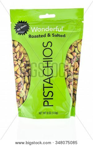 Winneconne, Wi - 27 January 2020 : A Package Of Wonderful Pistachios Roasted And Salted With No Shel