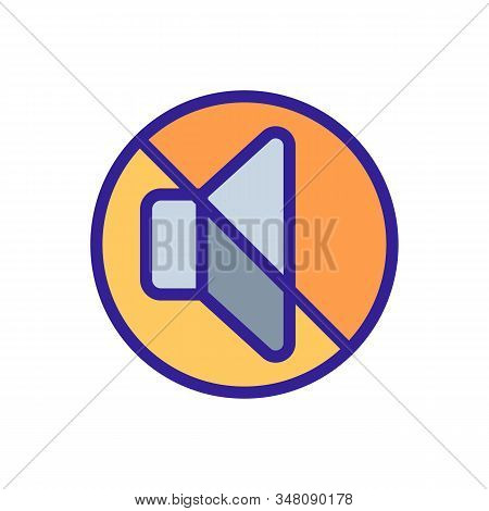 Disabling The Volume Icon Vector. A Thin Line Sign. Isolated Contour Symbol Illustration