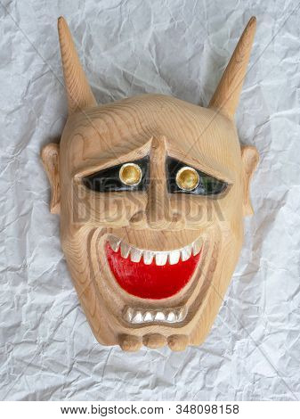 Hannya,face Of Traditional Japanese Theater Masks Made Of Wood