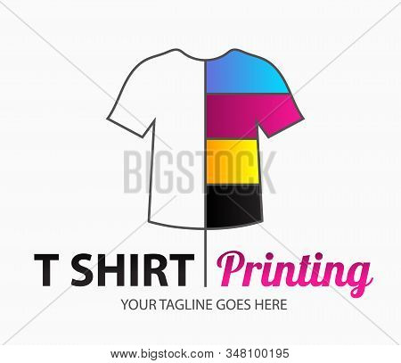 Abstract Modern Colored Vector Logo Template Of T-shirt Printing. For Typography, Print, Corporate I