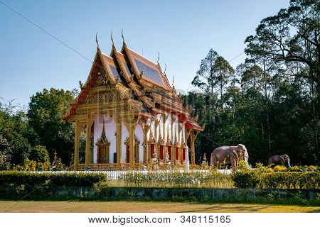 Khuk Khak Temple , Khao Lak Thailand, Buddhist Temple Khuek Khak Temple On A Sunny Day