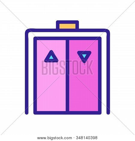 Elevator Icon Vector. A Thin Line Sign. Isolated Contour Symbol Illustration