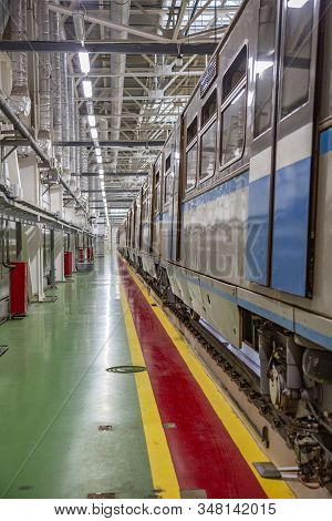 Subway Train Service Depot. Moscow, Russia
