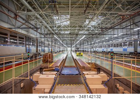 Subway Train Service Depot. Moscow, Russia