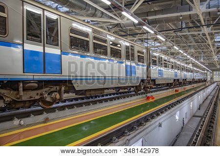 Subway Train Service Depot. Moscow, Russia