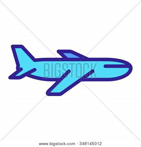 Plane Icon Vector. A Thin Line Sign. Isolated Contour Symbol Illustration