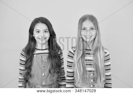 Long Hair Best Female Adorn. Girls Blonde And Brunette Shiny Healthy Hair. Grow Hair. Hairdresser Sa