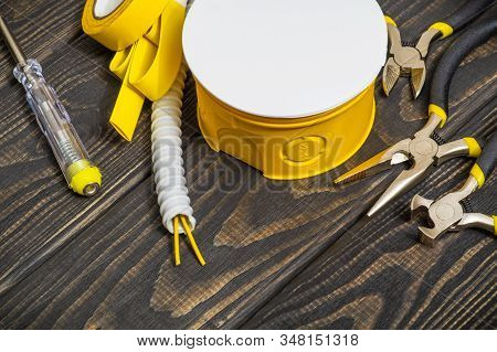 Kit Spare Parts And Tools For Electrical Prepared Before Repair