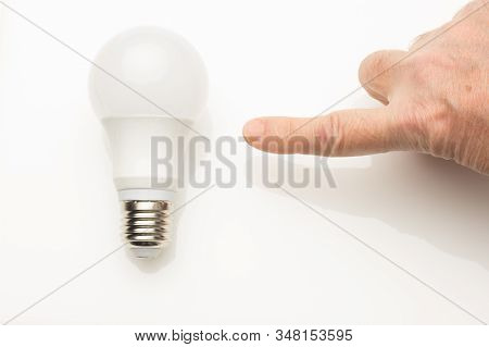 Energy Saving Light Bulb And White Color, Daylight