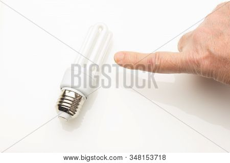 Energy Saving Light Bulb And White Color, Daylight