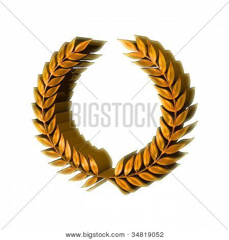 3D Gold Laurel Wreath