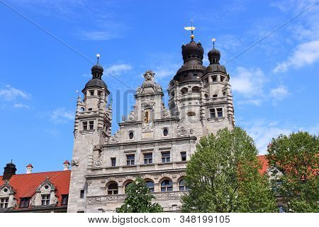 Leipzig City Hall. Architecture In Germany. New City Hall (neues Rathaus) In Historicism Architectur