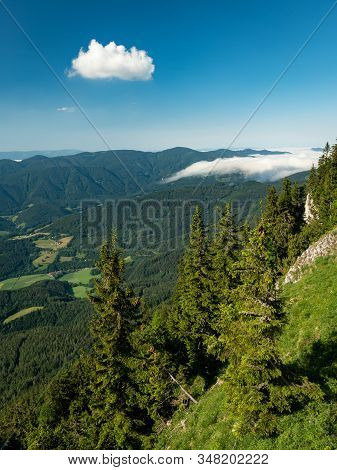 Scenic View From Rax Mountains (austria) On A Sunny Morning In Summer