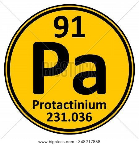 Periodic Table Element Protactinium Icon On White Background. Vector Illustration.