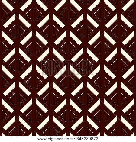 Linear Style Geometric Seamless Pattern. Minimal Geo Suface Print. Repeated Triangles, Geometrical S