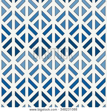Linocut Style Geometric Seamless Pattern. Minimal Geo Suface Print. Repeated Triangles, Geometrical 