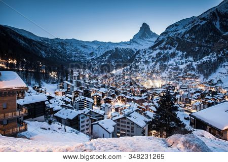amazing view of Matterhorn peak from Zermatt