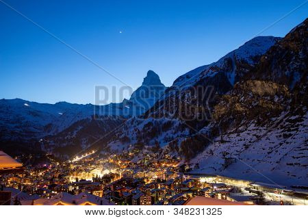 amazing view of Matterhorn peak from Zermatt
