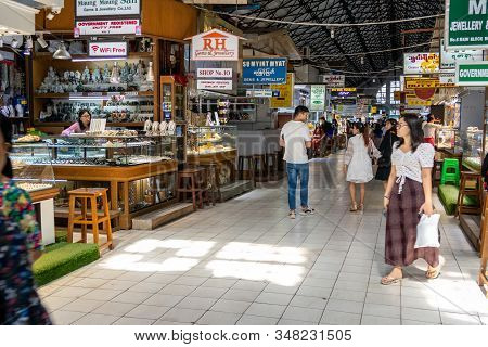 Bogyoke Aung San Market, A Bazaar In Central Yangon. The Market Is A Major Tourist Destination.