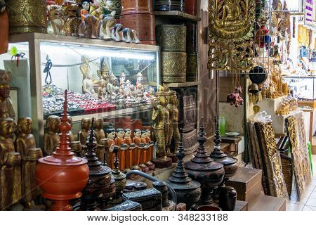 Bogyoke Aung San Market, A Bazaar In Central Yangon. The Market Is A Major Tourist Destination.