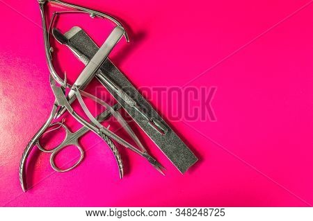 A Set Of Cosmetic Tools For Manicure And Pedicure