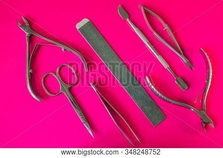 A Set Of Cosmetic Tools For Manicure And Pedicure