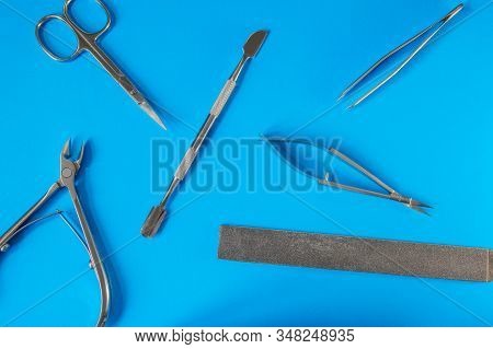 A Set Of Cosmetic Tools For Manicure And Pedicure